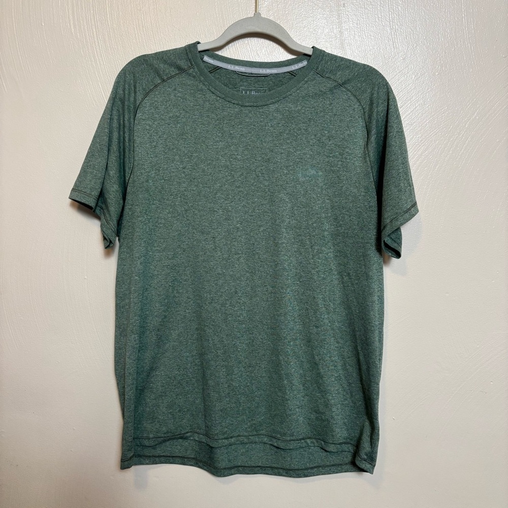 L.L. Bean Men's Shirt Performance Short Sleeve Recycled Polyester Green Size M‎